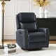 preview thumbnail 97 of 111, Fiacro 30.31" Genuine Leather Wingback Swivel Rocker Recliner with Nailhead Trim