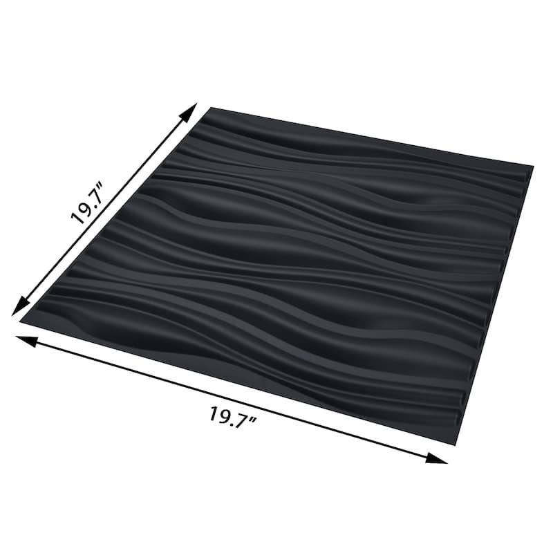 Art3d PVC Wave Board Textured 3D Wall Panels,19.7" x 19.7" (12 Pack)