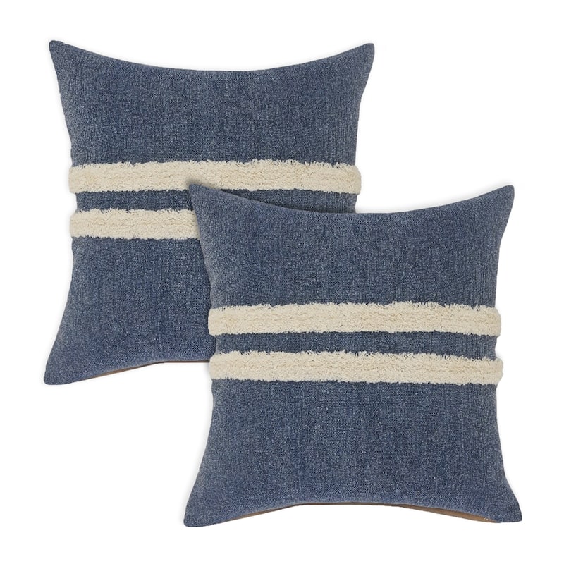 Sevita Birch/White Diamond Cotton Throw Pillow, Set of 2