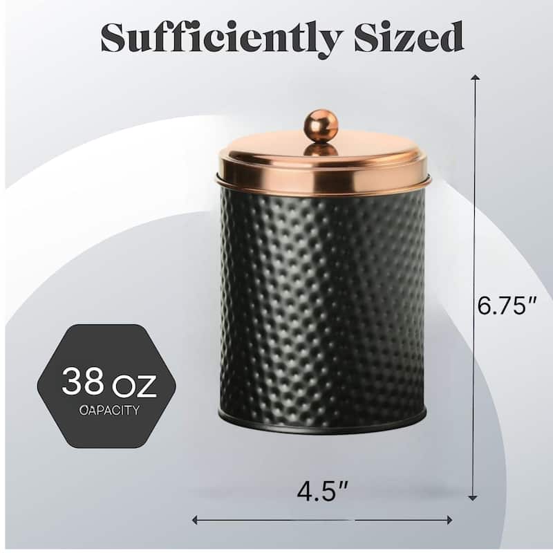 Amici Home Ashby Black Matte Storage Canister with Copper Lid