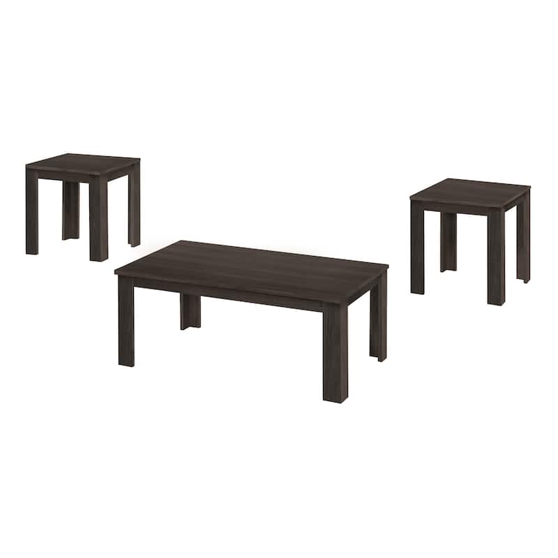 Set of 3 Rectangular Coffee Tables for Living Room Modern Design 44 Inches - 44” x 22” x 15” - Oak