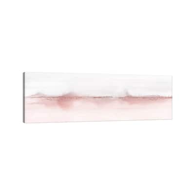 iCanvas "Watercolor Landscape VI - Blush Pink And Gray - Panoramic" by Nouveau Prints Canvas Print