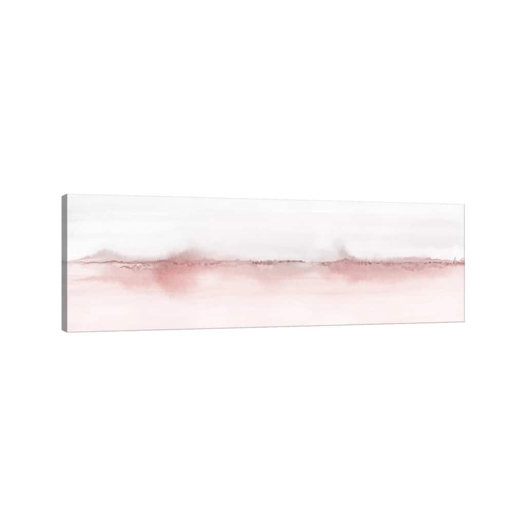 iCanvas "Watercolor Landscape VI - Blush Pink And Gray - Panoramic" by Nouveau Prints Canvas Print