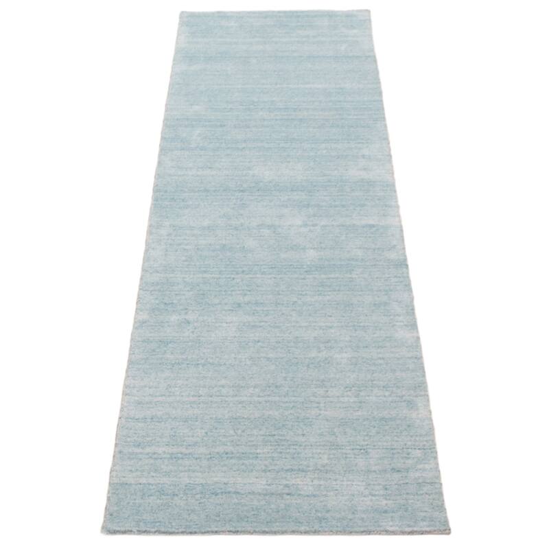ECARPETGALLERY Hand-knotted Kashkuli Gabbeh Blue Wool Rug - 2'7 x 8'0