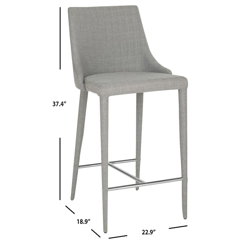 SAFAVIEH Soledad 26-inch White Counter Stool (Set of 2) - 22.9" x 18.9" x 37.4" - 23Wx19Dx37H