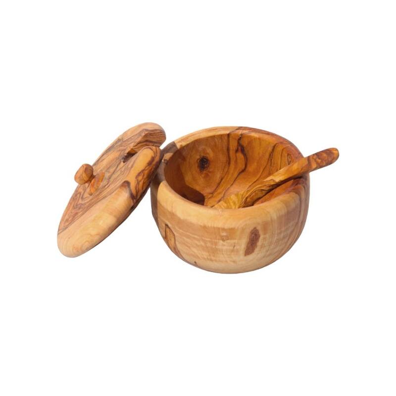 Olive Wood Sugar Cellar with Spoon