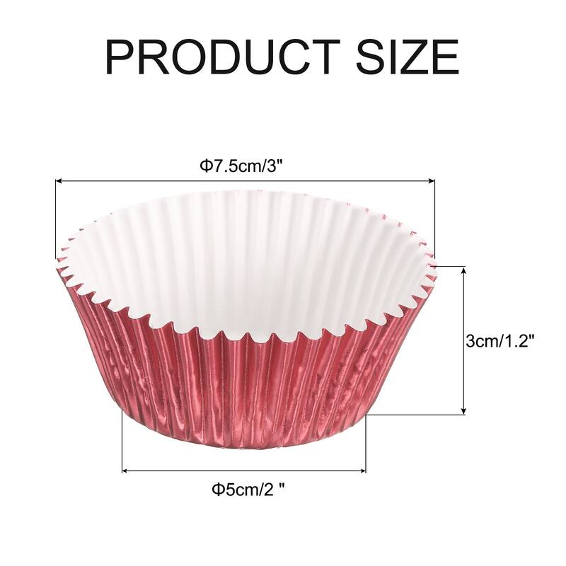 100Pcs Cupcake Muffins Liners Cupcake Holders - Rose Gold