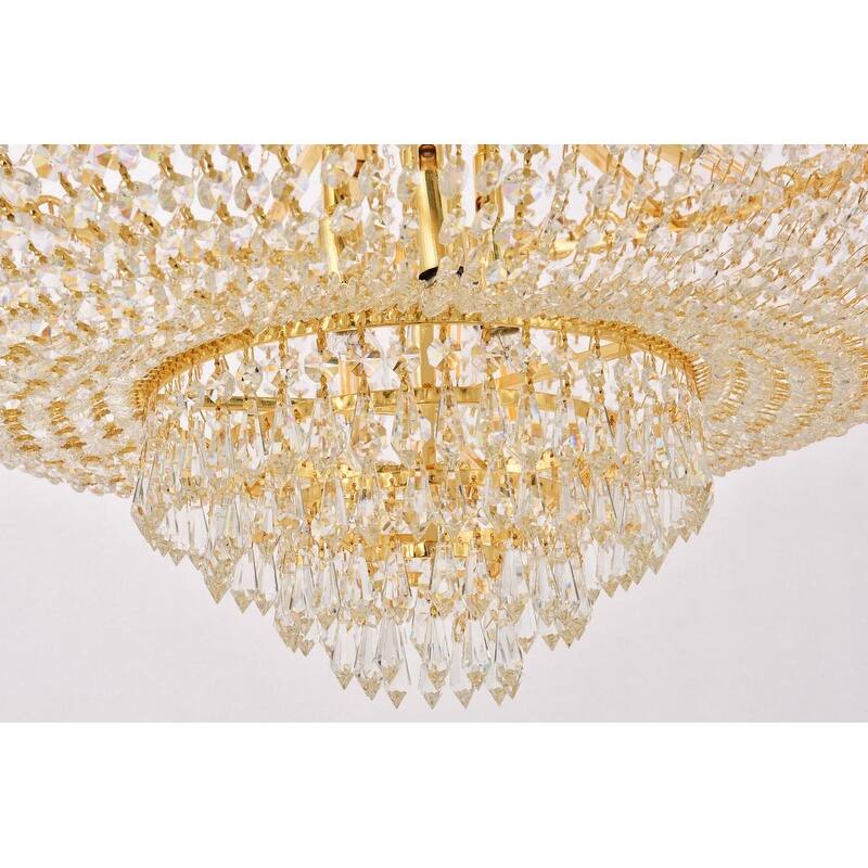 Elegant Lighting Gold 30-inch Royal-cut Crystal Clear Large Hanging Chandelier