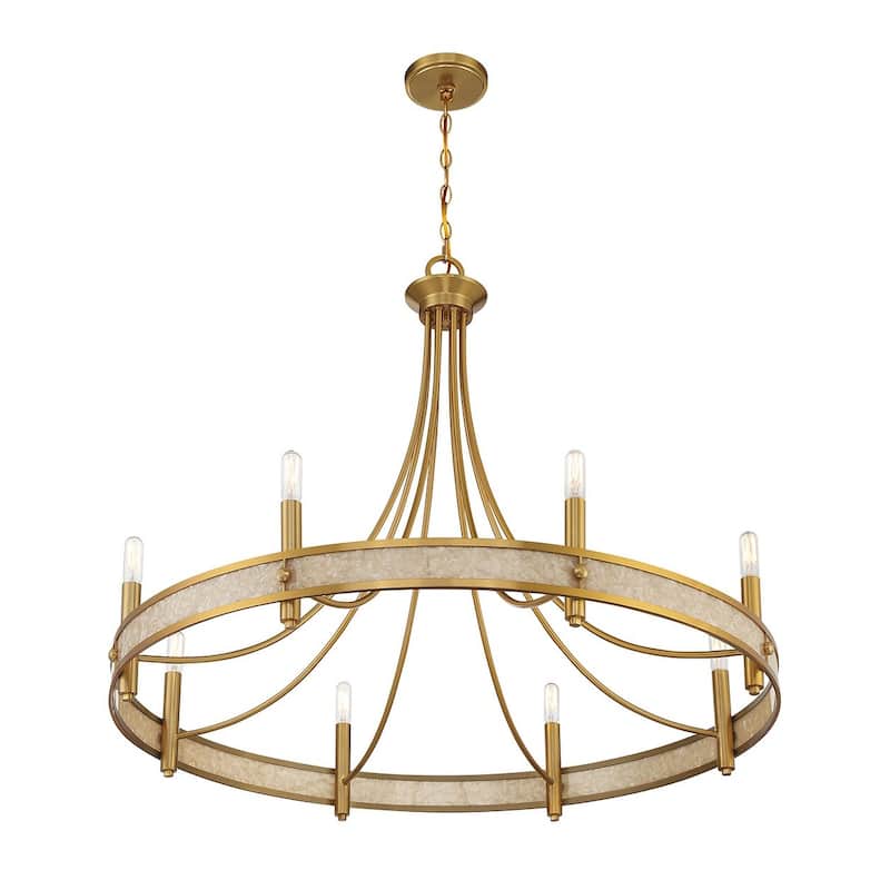 Warm Brass Eight Light Chandelier from the Camden Collection