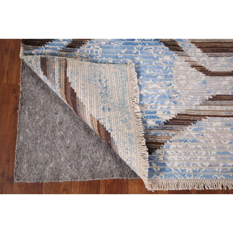 Striped Modern Abstract Accent Rug Hand-Knotted Wool Carpet - 2'9" x 5'0"
