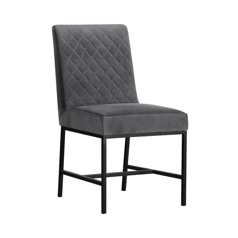 Napoli Velvet and Black Leg Modern Accent Dining Chair- Set of 2
