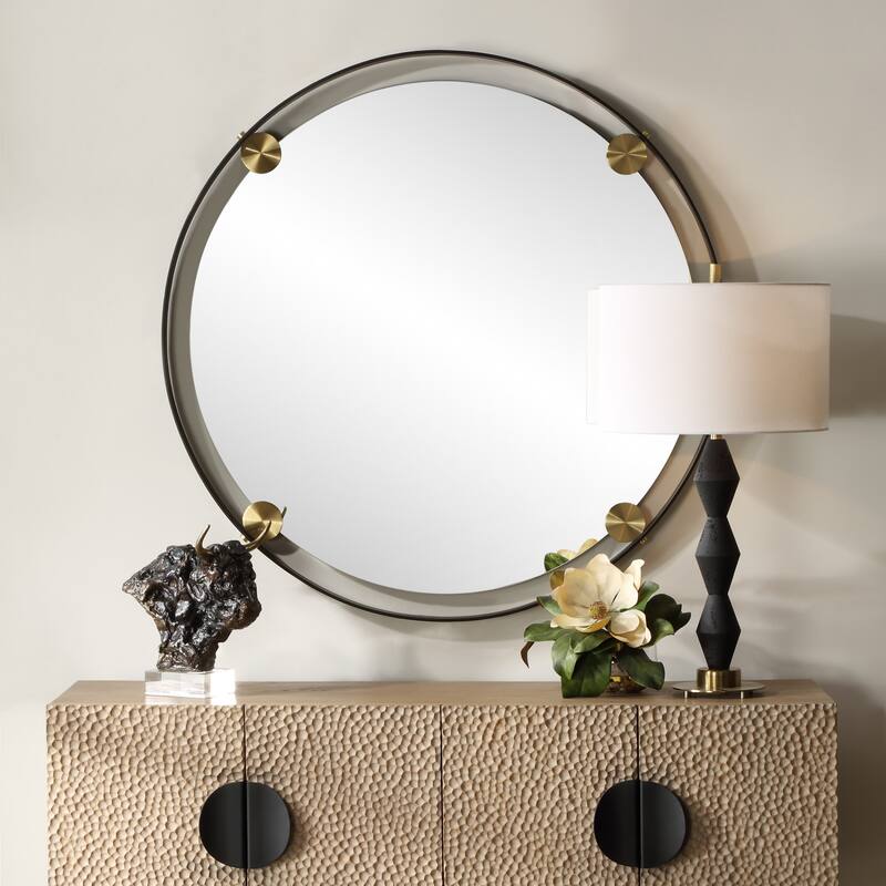 Uttermost 09983 Radius 42" Diameter Circular Framed Bathroom Mirror