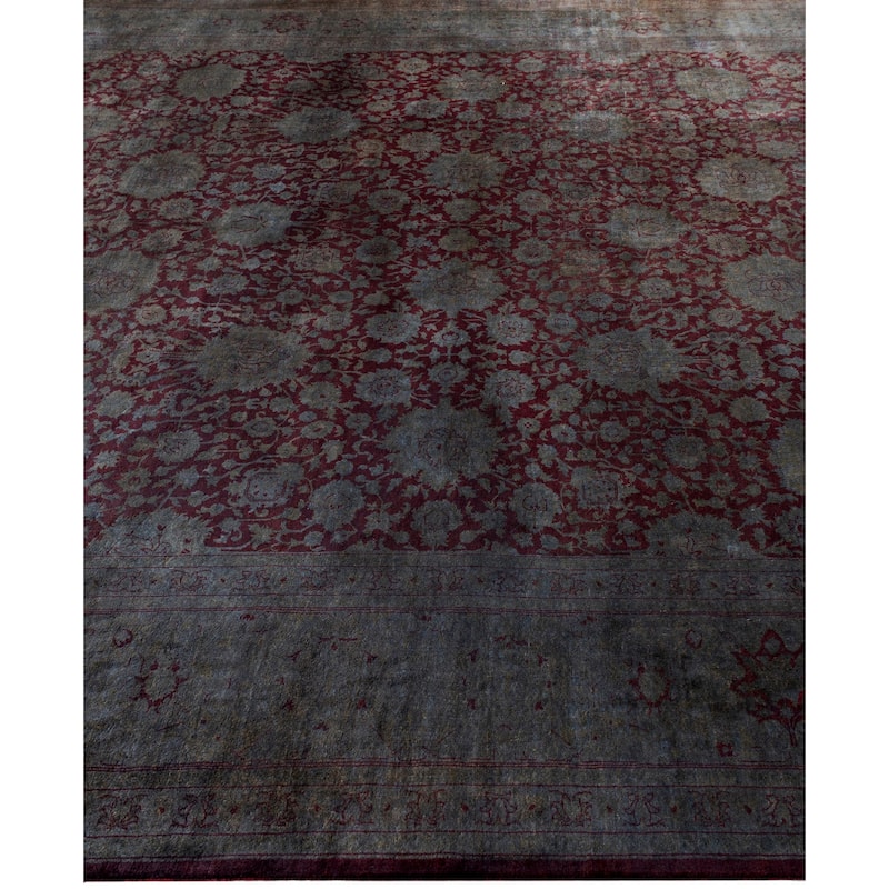Overdyed One-of-a-Kind Hand-Knotted Area Rug - Gray - 9' 3" x 17' 9"
