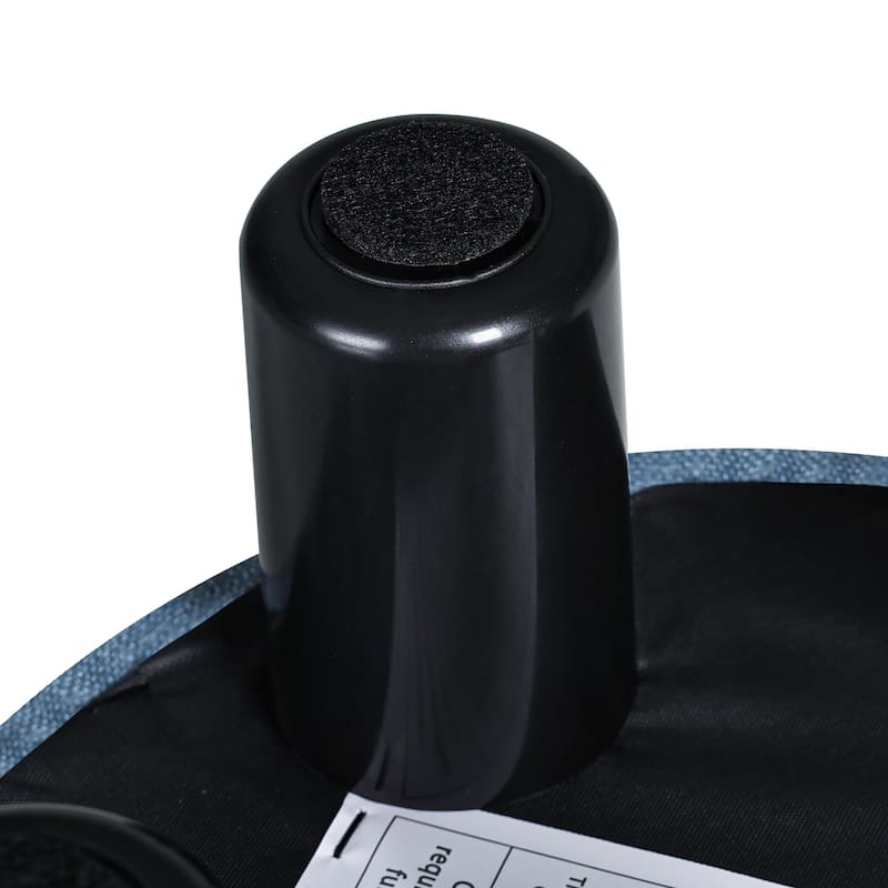 Adeco Round Ottoman Fabric Footrest Modern Padded Chair Footstool