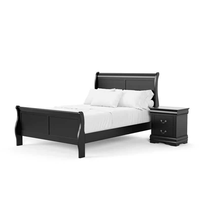 Furniture of America Mayday Modern Solid Wood 2-Piece Sleigh Bedroom Set