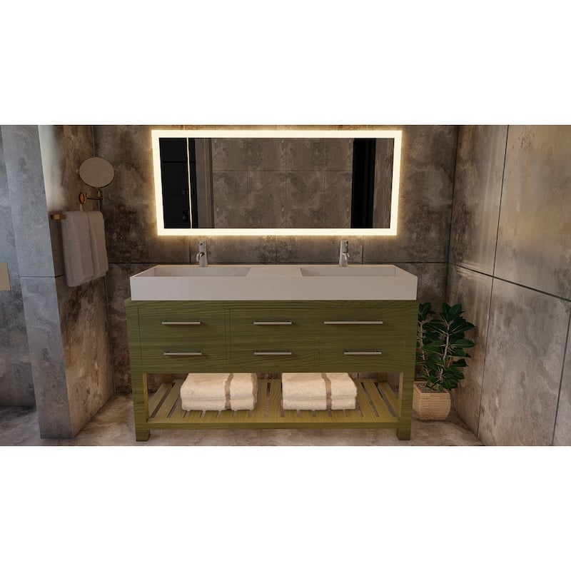 Amelia 36" - 72" Solid Surface Bathroom Vanity Top