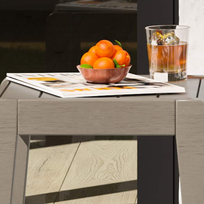 Homestyles Sustain Gray Wood Outdoor End Table - 17" x 17" x 18"