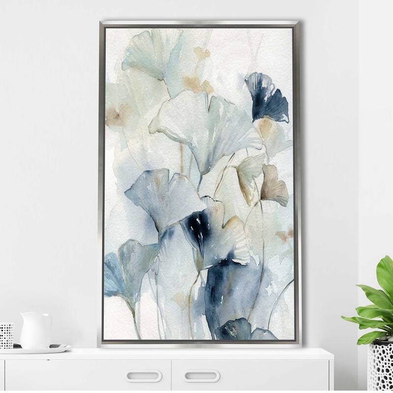 "Indigo Ginkgo I" by Carol Robinson Print on Floating Canvas