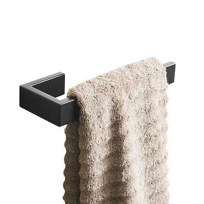 Bathroom Towel Holder Angle Simple SUS304 Stainless Steel Hand Towel Rack, Open Arm Kitchen Towel Bar - Black