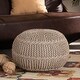 preview thumbnail 1 of 10, Palmas Modern and Bohemian styled Handwoven Pet Yarn Pouf and Ottoman