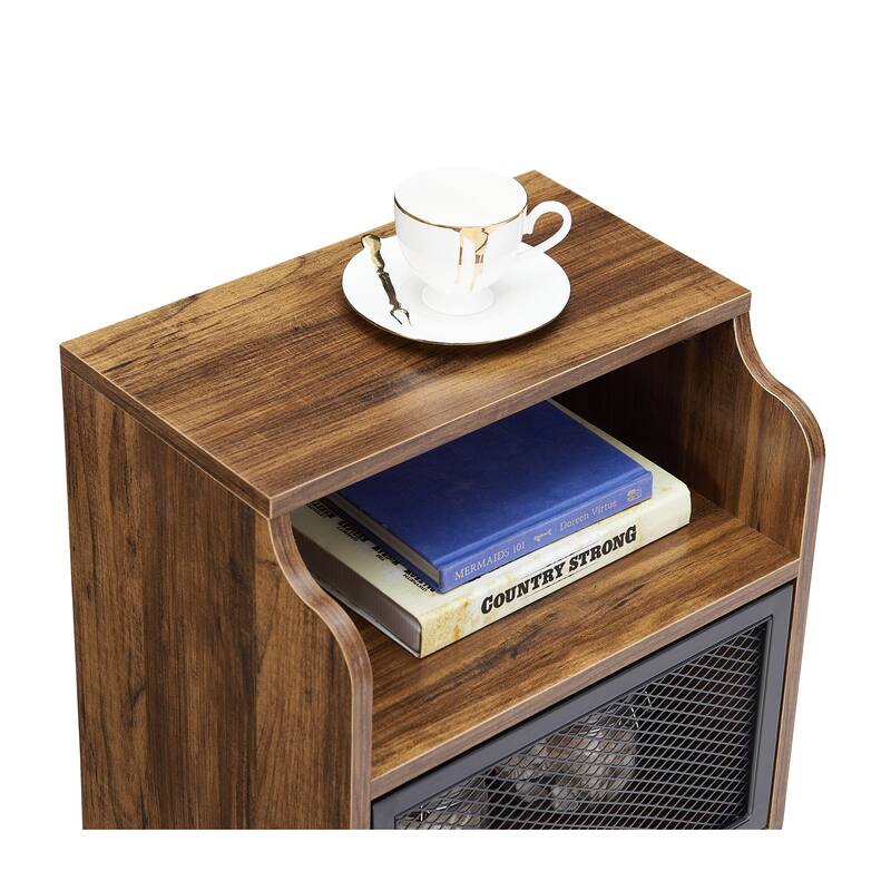 Javlergo Mid-Century Nightstand with Storage Cabinet, Set of 2
