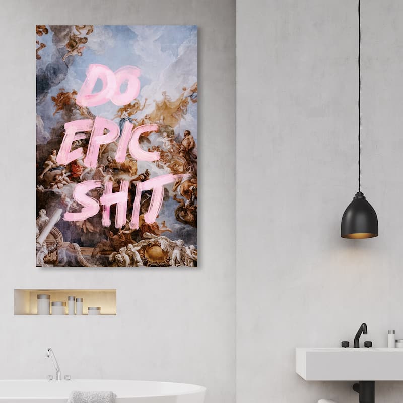 Wynwood Studio Canvas Fashion and Glam Do Epic Pink and Pastel Pink Modern & Contemporary Wall Art Canvas Print - 45 x 30