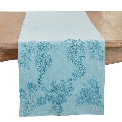 Seashore Stonewashed Detail Table Runner - 16"x72"