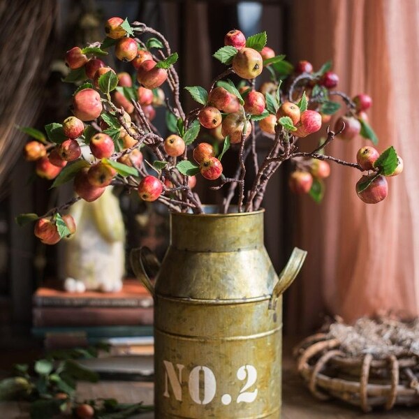 RusticReach Artificial Mini Apple Stems in Red 23" Tall