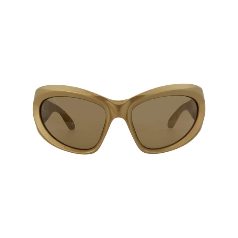 Balenciaga Shield-Frame Bio Injection Sunglasses - Gold Gold Brown - Gold - Brown Lens