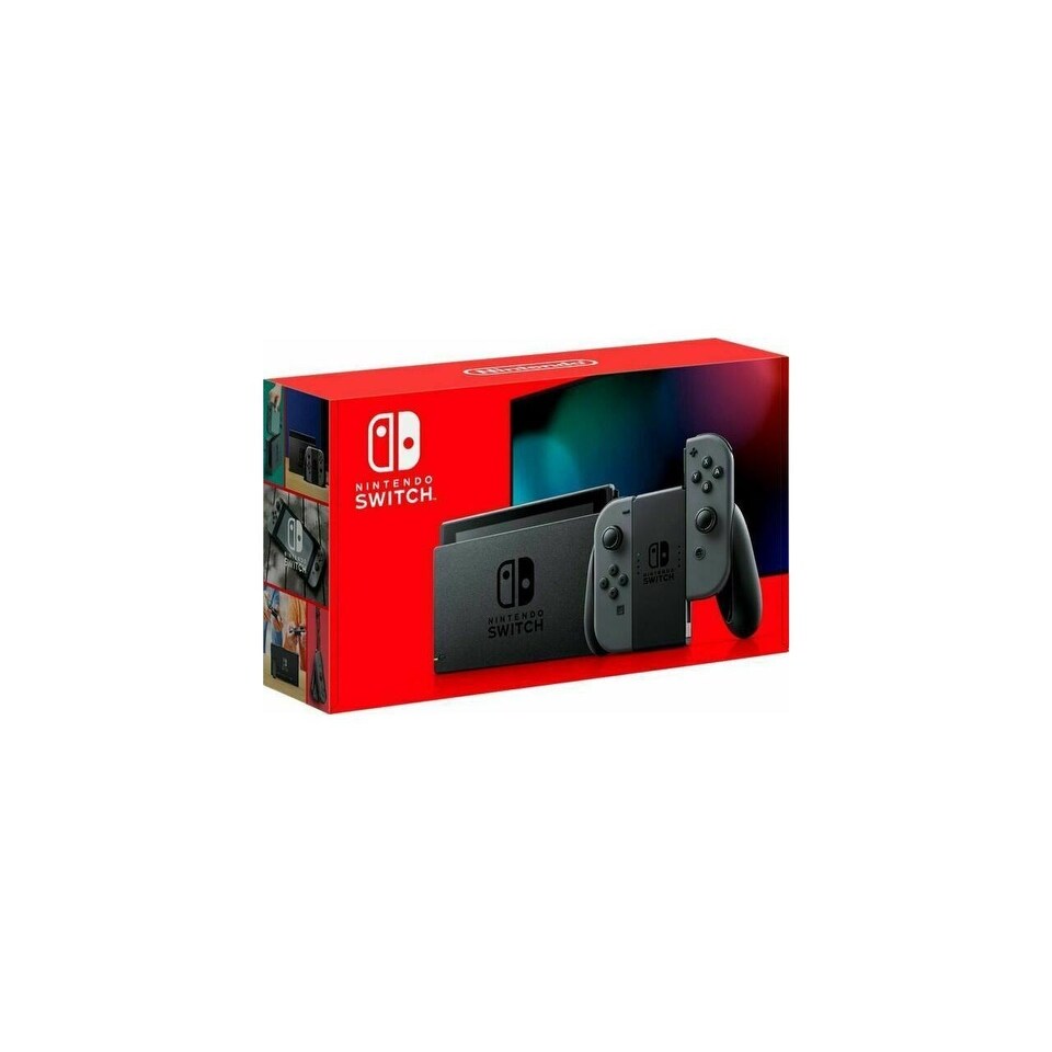 New Nintendo Switch Gray Joy Con Improved Battery Life Console Bundle With Animal Crossing New Horizons Overstock