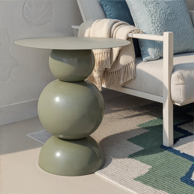 Powder Coated Metal Table with Stacked Base