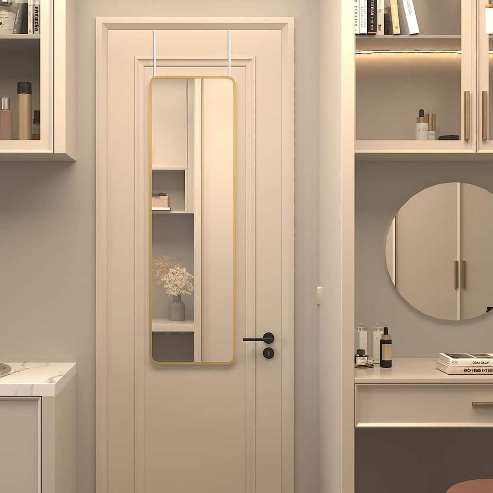 GDFStudio - Rivello Luxury Modern Full Length Door Decorative Mirror with Reinforced Hanging System & Metal Frame