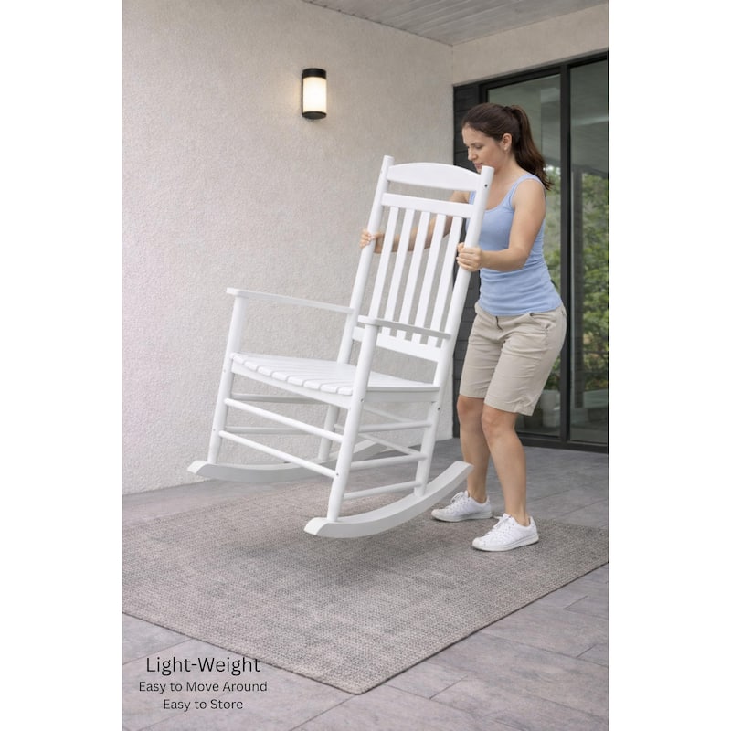 Fratelli White Rocker Poplar Wood Outdoor Rocking Chair