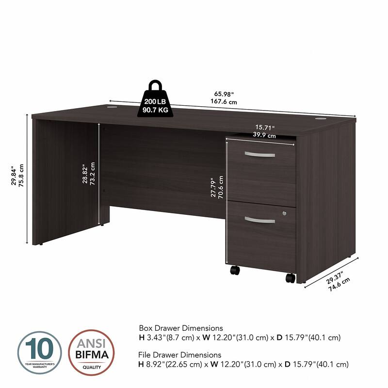 Studio C 66W x 30D Office Desk with Drawers by Bush Business Furniture