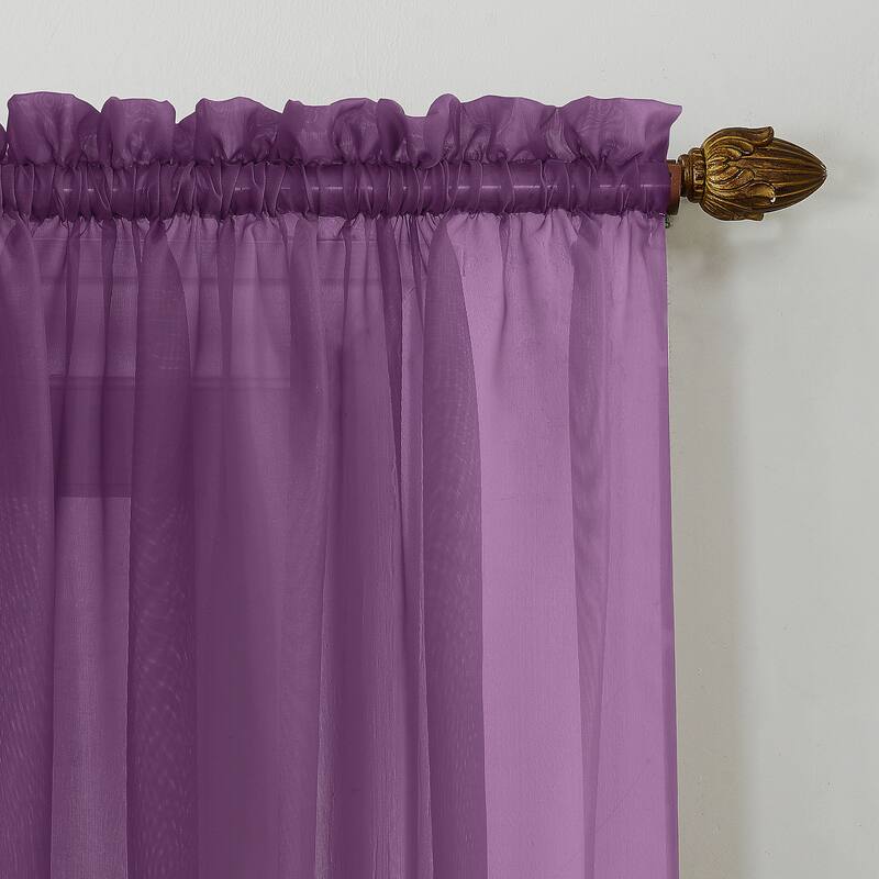 No. 918 Calypso Voile Sheer Rod Pocket Curtain Panel, Single Panel