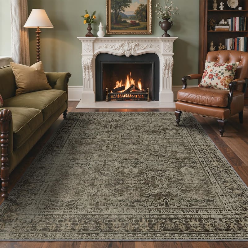 Mcow Modern Machine Washable Low Pile Lightweight Soft Print Area Rugs