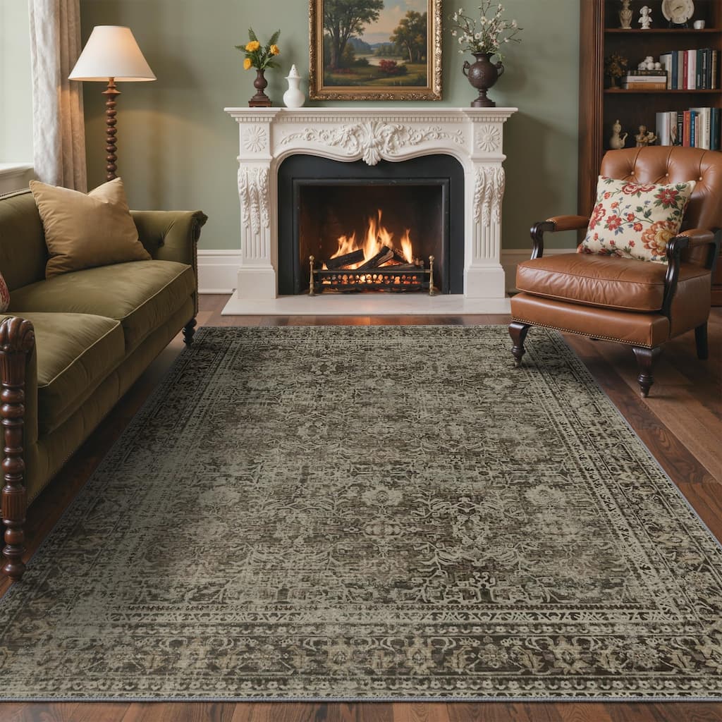 Mcow Modern Machine Washable Low Pile Lightweight Soft Print Area Rugs