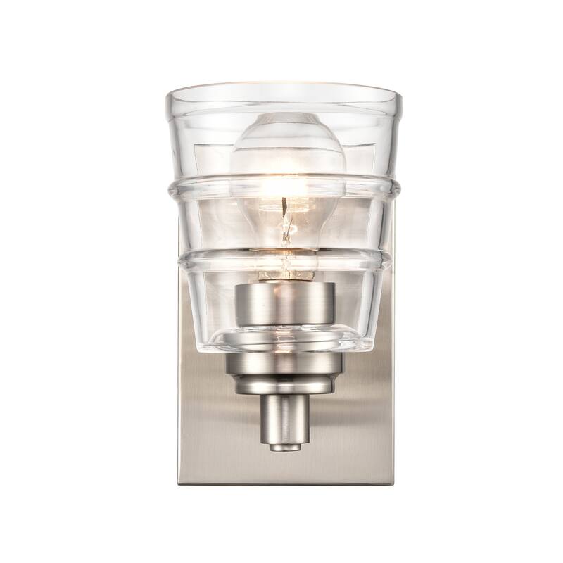 Elk Home Pulsate Satin Nickel With Clear Glass Vanity Light - 4.5'' - Satin Nickel