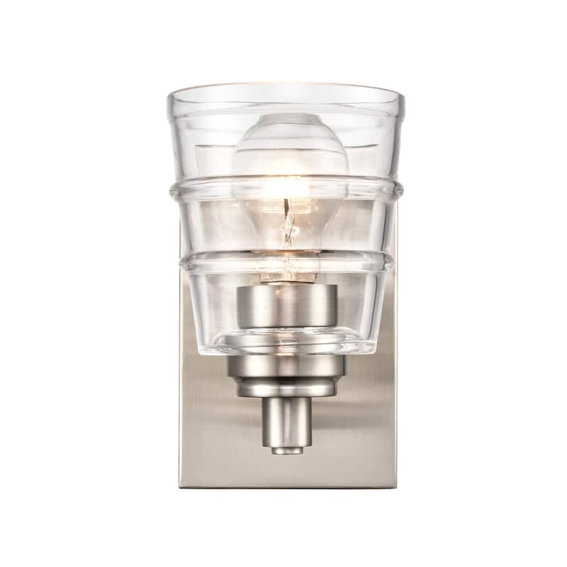 Elk Home Pulsate Satin Nickel With Clear Glass Vanity Light