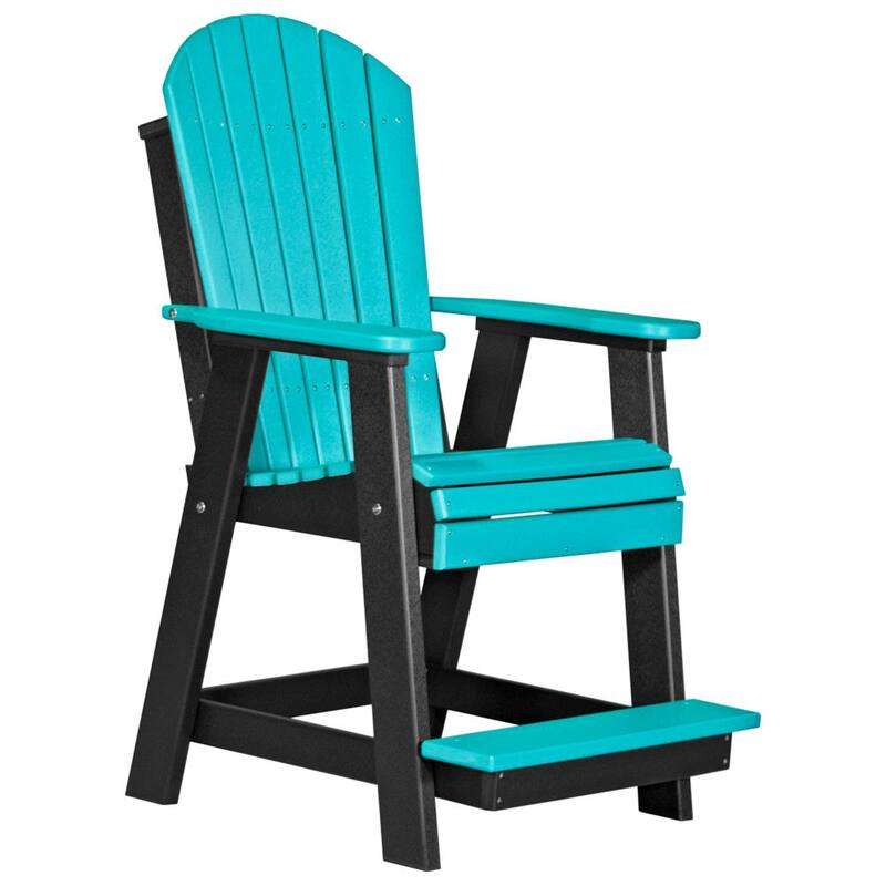 Poly Lumber Adirondack Balcony Chair - Aruba Blue & Black