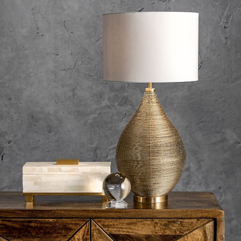 Nuloom Barlow 26" Traditional Gold Wire Table Lamp - 13"W x 13"D x 26"H - 13"W x 13"D x 26"H - Gold