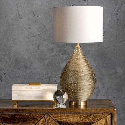 Nuloom Barlow 26" Traditional Gold Wire Table Lamp - 13"W x 13"D x 26"H