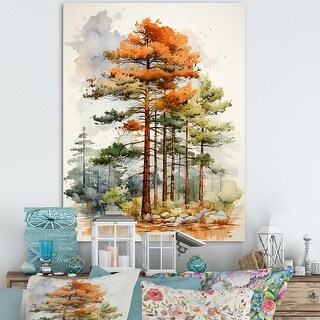 Designart "Pine Tree Majestic Ponderosa II" Tree Pine Canvas Wall Art ...