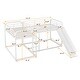 preview thumbnail 12 of 16, 4 Beds in 1 Kids Bed Full and Twin Size Metal L-Shaped Bunk Bed with Slide and Short Ladder Kids Furniture, Black