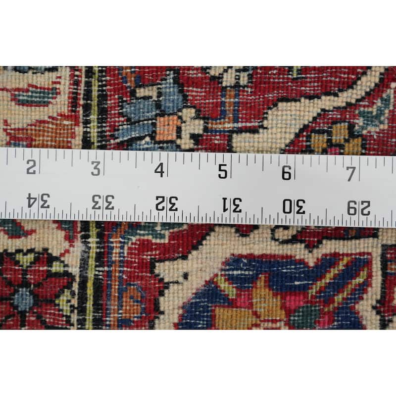 Hand Knotted Oriental 100% Wool Carpet Traditional All-Over Navy Blue & Blues Isfahan Area Rug - 10' 5'' X 7' 1''