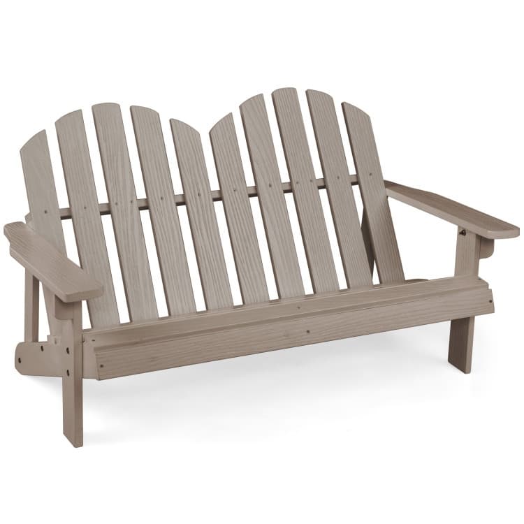 2-Person Outdoor Adirondack Chair with Slatted Seat - 22"x 20" x 35.5"