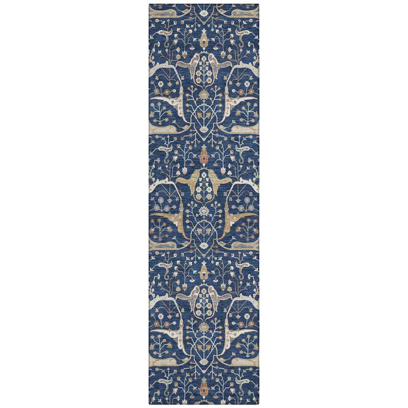 Machine Washable Indoor/ Outdoor Traditional Persian Chantille Rug