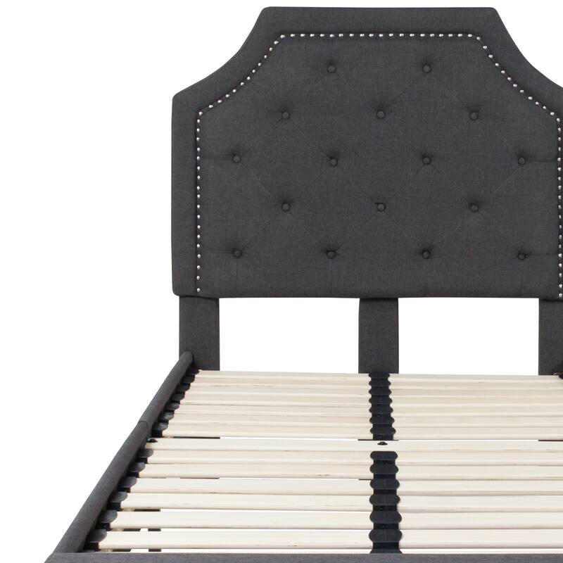 Arched Tufted Upholstered Platform Bed