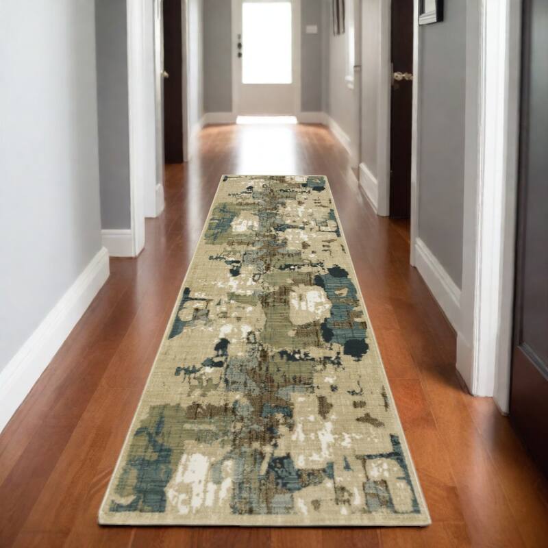 HomeRootsAbstract Modern Rectangle Area Rug - 92.52' X '26.77' X '0.39
