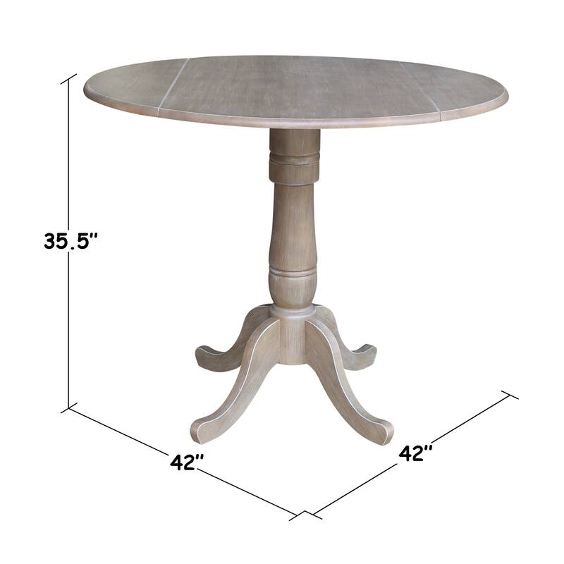 42 in. Round Dual Drop Leaf Dining Table
